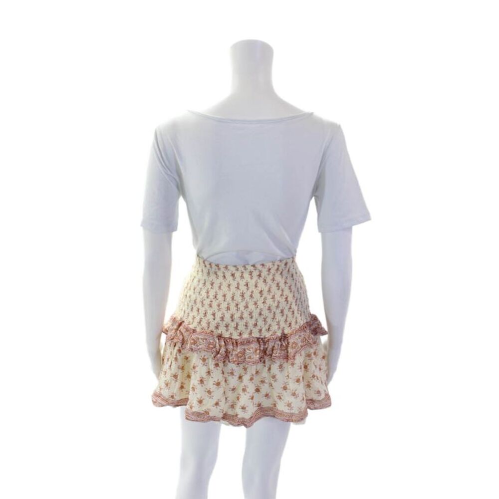 Saylor Women's Smoced Waiats Ruffle Tiered Lined Mini Skirt Floral Size S - Picture 3 of 5